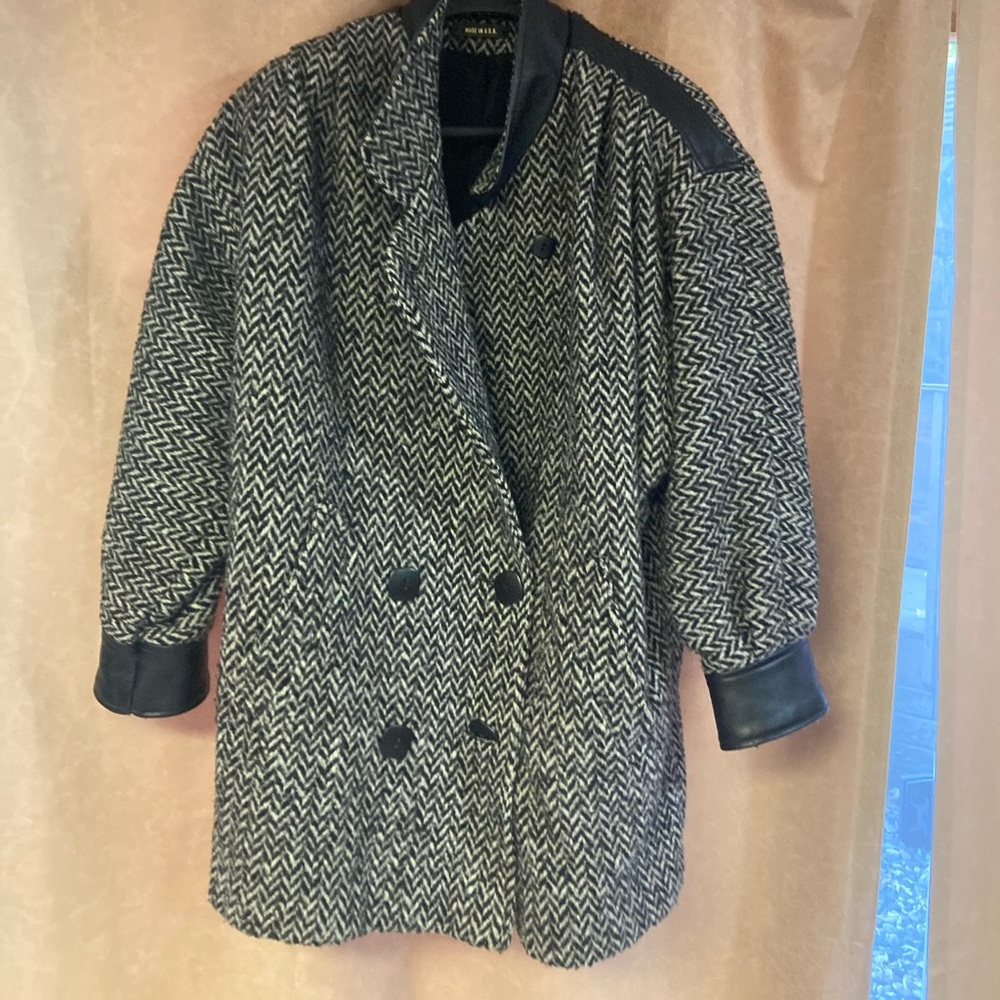 Women’s 90s style wool leather jacket size M